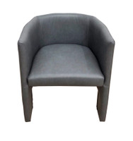 Sculptural Design - Fully Upholstered Modern Barrel Lounge Chair 