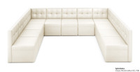 Football Event Ready - Soccer Theme - Seating Package  - 9049 Large Modular U Shape with Soccer Lounge Table (Seats 9)