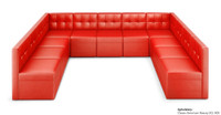 Football Event Ready - Soccer Theme - Seating Package  - 9049 Large Modular U Shape with Soccer Lounge Table (Seats 9)