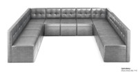 Football Event Ready - Soccer Theme - Seating Package  - 9049 Large Modular U Shape with Soccer Lounge Table (Seats 9)