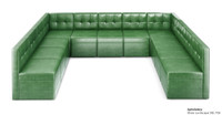Football Event Ready - Soccer Theme - Seating Package  - 9049 Large Modular U Shape with Soccer Lounge Table (Seats 9)