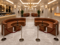 Lounge Set of Two  POSH - 10' Double Half-Circle Seating - High Quality Materials - Extra Wide Back  - Lucas Lounge Tables