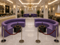 Lounge Set of Two  POSH - 10' Double Half-Circle Seating - High Quality Materials - Extra Wide Back  - Lucas Lounge Tables