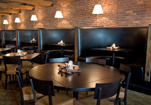 Legacy Restaurant Booths with Upholstered Side Walls & Restaurant Tables  Package (SEATS 24)