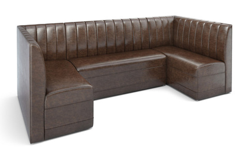 Restaurant U-Shape Booth Seating - Contract Grade - Premium Channel-Back Performance Upholstery - 100% Handcrafted In USA Restaurant U-Shape Booth Seating - Contract Grade - Premium Channel-Back Performance Upholstery - 100% Handcrafted In USA