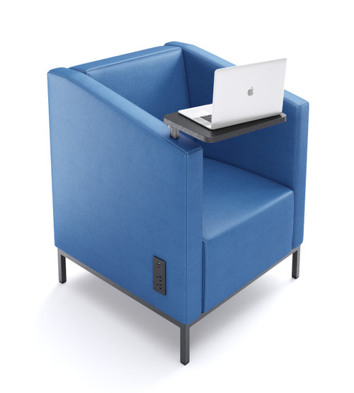 Scania Modern Task Chair  - Optional Mobile 360° Swing Tray with  USB/110v Outlet 