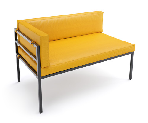 HERMOSA Heavy-Duty Outdoor Left Side Seating - Sunbrella Seating - Gunmetal Frame - Modular Outdoor Furniture - Made in USA