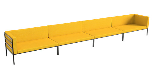 HERMOSA Heavy-Duty Outdoor Extra Long Seating - Sunbrella Seating - Gunmetal Frame - Modular Outdoor Furniture - Made in USA HERMOSA Heavy-Duty Outdoor Extra Long Seating - Sunbrella Seating - Gunmetal Frame - Modular Outdoor Furniture - Made in USA