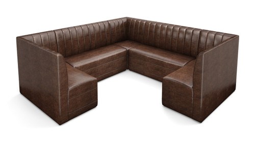 Restaurant 3/4 Circle Booth Seating  - Contract Grade - Premium Performance Channel-Back Upholstery - 100% Handcrafted In USA Restaurant 3/4 Circle Booth Seating  - Contract Grade - Premium Performance Channel-Back Upholstery - 100% Handcrafted In USA