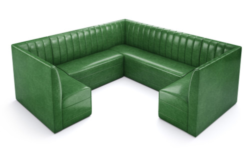 Restaurant 3/4 Circle Booth Seating  - Contract Grade - Premium Performance Channel-Back Upholstery - 100% Handcrafted In USA