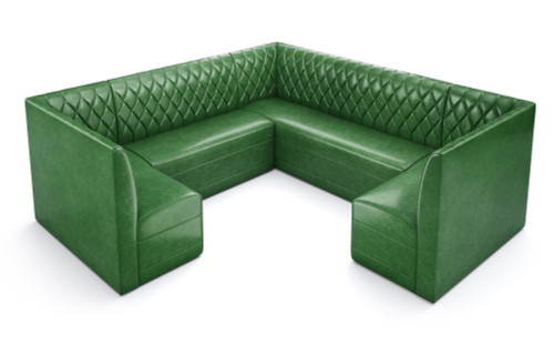 Restaurant 3/4 Circle Booth Seating  - Contract Grade - Premium Performance Diamond Tufted Upholstery - 100% Handcrafted In USA