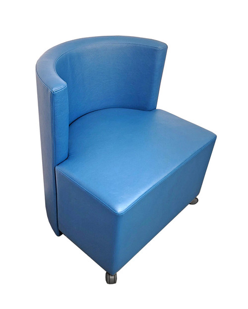 Delray Open Design Club Chair on Casters Round Seat