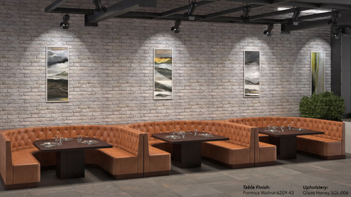 Set of  Three U-Shape Modular Booths with Tables - Contract Grade - Premium Button Tufted Performance Upholstery - 100% Handcrafted In USA Set of  Three U-Shape Modular Booths with Tables - Contract Grade - Premium Button Tufted Performance Upholstery - 100% Handcrafted In USA