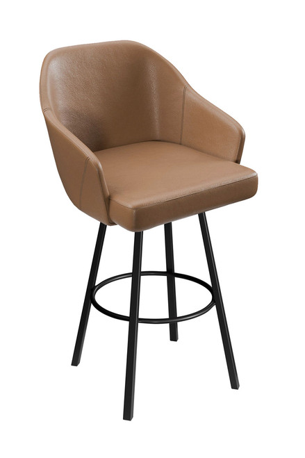 Modern Restaurant Bar 'Stool- High Performance Upholstery - Black Metal  Swivel Base Modern Restaurant Bar 'Stool- High Performance Upholstery - Black Metal  Swivel Base