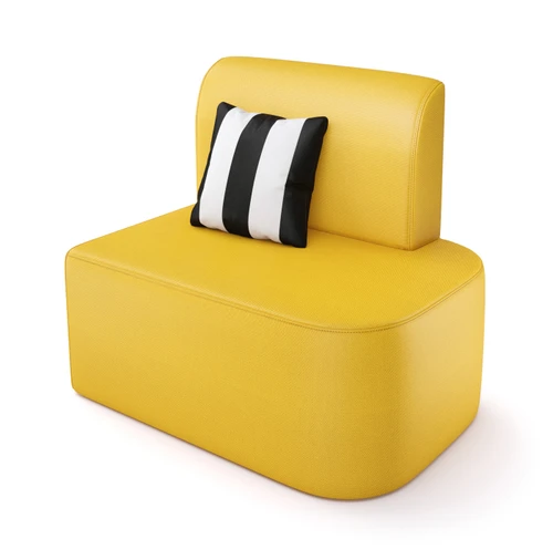 Cabana Outdoor Seating - Open Chaise Seat- Premium  5-Yr Warranty Sunbrella Fabric - Marine Grade Seaboard Frame - One Zebra Pillow