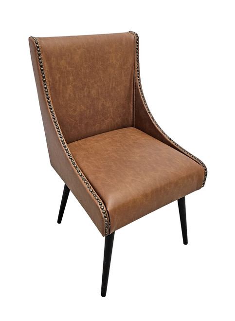 Premium Brass Nail Trim Design - Premium Comfort Upholstered Seat Restaurant Chair