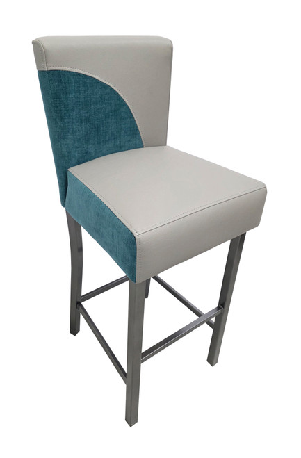 782 Bar Stool - Two Tone Premium Upholstery - Gunmetal Base