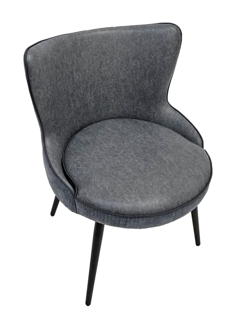 Designer Exclusive Curvy Restaurant Chair - Premium Upholstery - Extra Wide Seat - Metal Legs