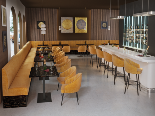 Expo Restaurant Booths Package - Premium Channel-Back Upholstery - Modern Tables and Chairs (Seats  35)