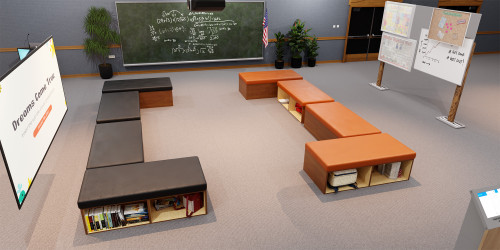 BINNY Storage Bench Public Seating Arrangement (Seats 16+)