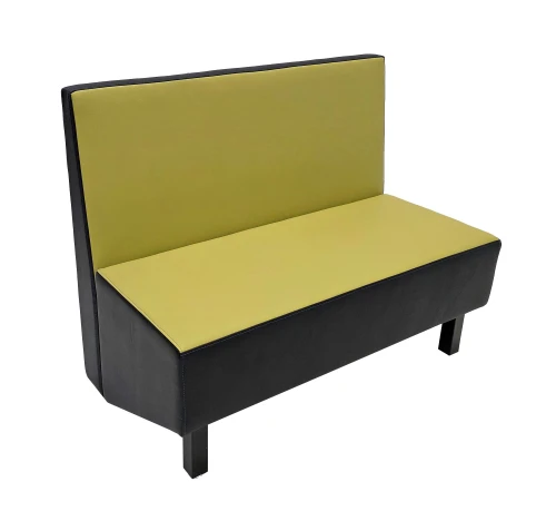 Weston Modern Two-Tone Restaurant Booth with Sloped Base on Metal Legs
