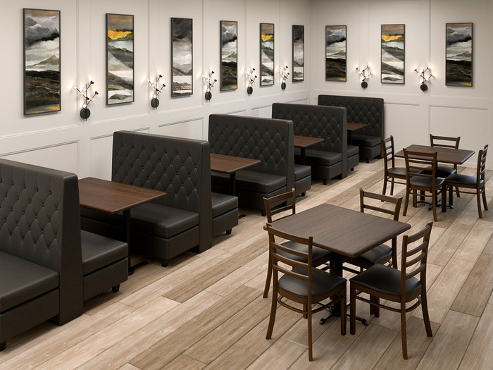 Custom Banquette Double Booths Restaurant Tables Restaurant Chairs   Tiara Black Interior 2  31271.1546882867 