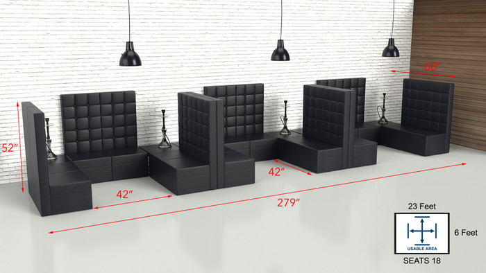 Great Set 9050Z Hookah Lounge Package Ushape Modular Seating With 6   T.978  80778.1692808095 