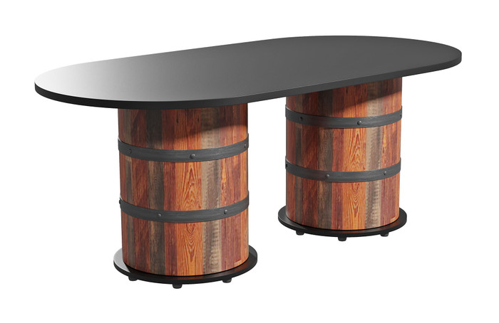 ダイニングテーブル THE CONRAN SHOP barrel table Modern Barrel Bar Table - Antique Bourbon Pine Finish - Bronze