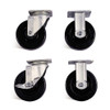 Knaack #695 6" caster set with brakes, industrial casters, four black wheels, Knaack brand.