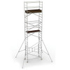 MetalTech AL-Q0107 | 18' Easy-Set Scaffold Tower With - 24' Reach  With Guardrails And Outriggers