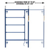 MetalTech M-MF60EPS 5 ft H Scaffold Frame – Adjustable Length from 36″ to 60″