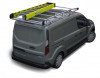 Prime Design AluRack on Ford Transit Connect 105 WB Van Rack in gray color with yellow ladder.