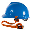 Werner Fall Protection M400004 Hard Hat Tether, blue, with Secure Tool Tether, orange strap.