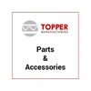 Topper Manufacturing parts and accessories logo with red and grey branding elements.