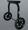 Alum-A-Pole Alum-A-Brake QWheels for Ultima Series Aluminum Brakes, black color, two wheel dolly.