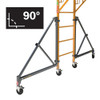 MetalTech 46″ Universal Outriggers with Casters, Mobile Scaffold, Set of 4, gray and yellow.