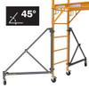 MetalTech Mobile Scaffold outrigger with casters, 46″ universal, set of 4, yellow and gray metal.