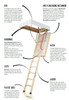 Fakro 66803 Insulated Wood Attic Ladder, 22"x54" opening, for DIY attic installation and 300lb capacity.