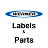 Werner Parts 50430-02 warning label in Spanish, related to Werner Parts 23-25B.