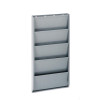 Adrian #CB5 5-Slot gray literature holder, 12w x 24h x 2.5d, gray, literature rack.