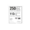 Werner Parts LDR250 Duty Rating Label - 250 lb | 250# DUTY RATED LDR LBL REPL