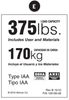 Werner Parts LDR375 safety labels 375lb Rated Duty Rating Sticker for All Ladders.