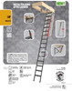 Fakro LMP 869333 metal attic access ladder, insulated, 30"x56" opening, 350lb capacity, 9'10"-12' ceiling.