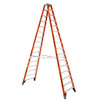 Werner T7416 16 Ft Fiberglass Twin Stepladder Type IA 300 lb Rating orange color ladder.