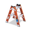 Werner T6202 2 Ft Fiberglass Twin Stepladder Type IA 300 lb Rating orange color.
