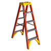 Werner T6205 5 Ft Fiberglass Twin Stepladder with tool holder, Type IA 300 lb Rating.