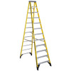 Werner 7312, 12 Ft Fiberglass Stepladder, Type IAA 375 lb Capacity, yellow and gray color.