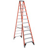 Werner 7412 12 Ft Fiberglass Stepladder Type IAA 375 lb Capacity orange and silver color