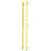 Cotterman F29S Fixed Steel Ladder, 3 Sections, 28 Ft 3 In, yellow, for Workplace Safety.