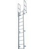 Cotterman F4W Fixed Steel Wall Ladder with Heavy-Duty Walk-Thru-Rail, 1 Section, 6 Ft 8 In.